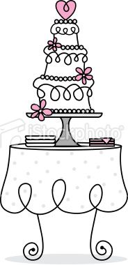 Retro Wedding Cake Table Royalty Free Stock Vector Art Illustration