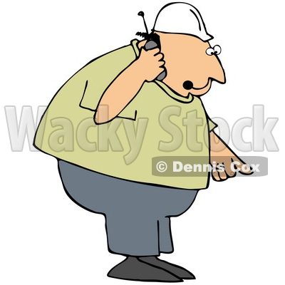 Royalty Free  Rf  Clipart Illustration Of A Bossy Contractor Talking