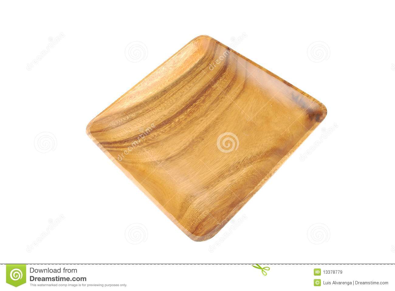 Squared Wooden Tray House Object Isolated On White Background 