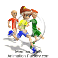 Three Athletes Running Animated Clipart