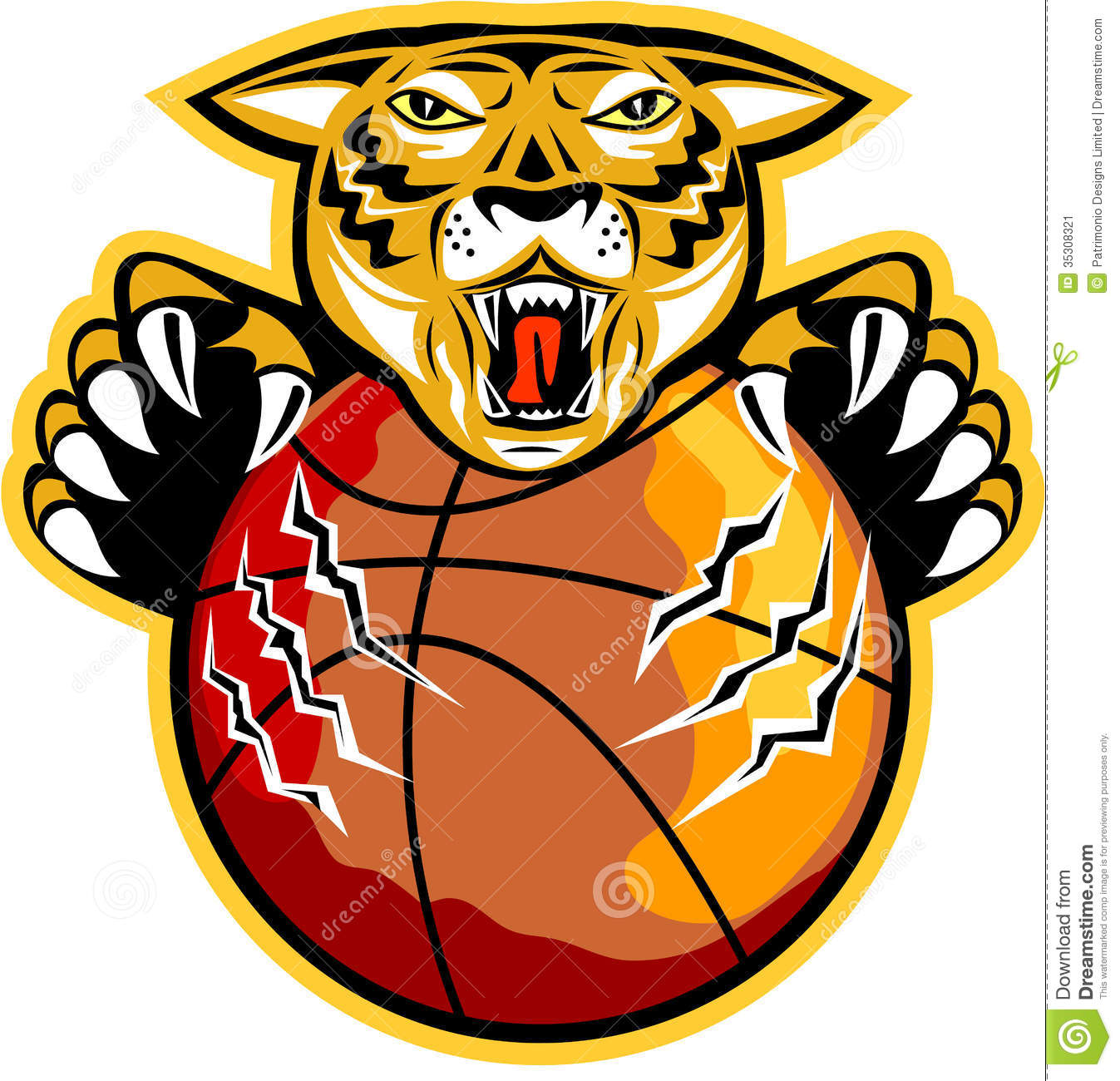 Tiger Basketball Clipart Tiger Basketball Ball Claws