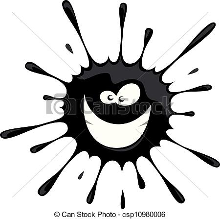 Vector Clipart Of Ink Blot On A White Background Vector Illustration