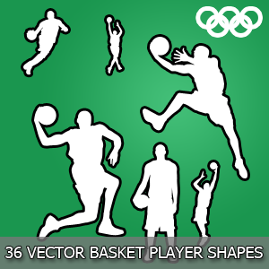 Vector Clipart Sets With Basketball Players Pictures
