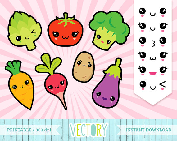 Vegetable Clip Art Kawaii Healthy Food Clipart Angry Potato Clip Art    