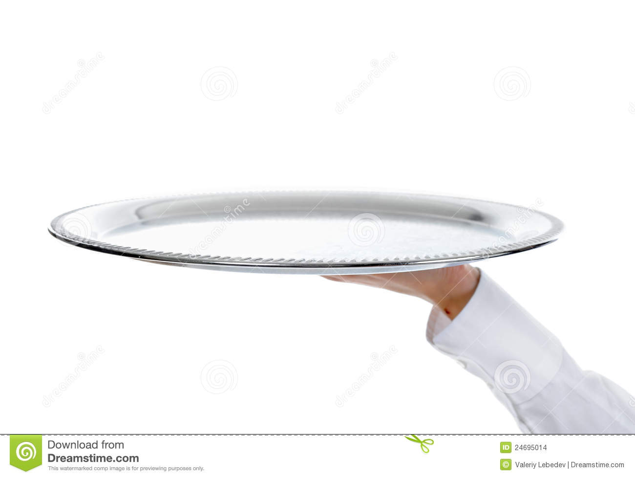 Waiter Holding Empty Silver Tray Stock Images   Image  24695014