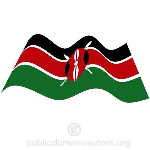Waving Kenyan Vector Flag   Public Domain Vectors