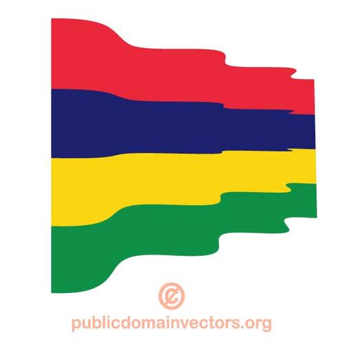 Wavy Flag Of Mauritius   Public Domain Vectors
