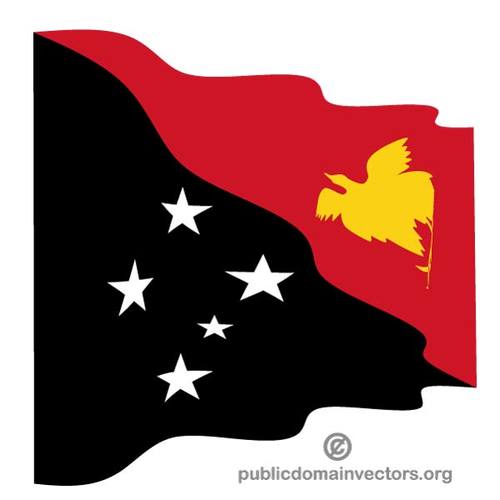 Wavy Flag Of Papua New Guinea   Public Domain Vectors