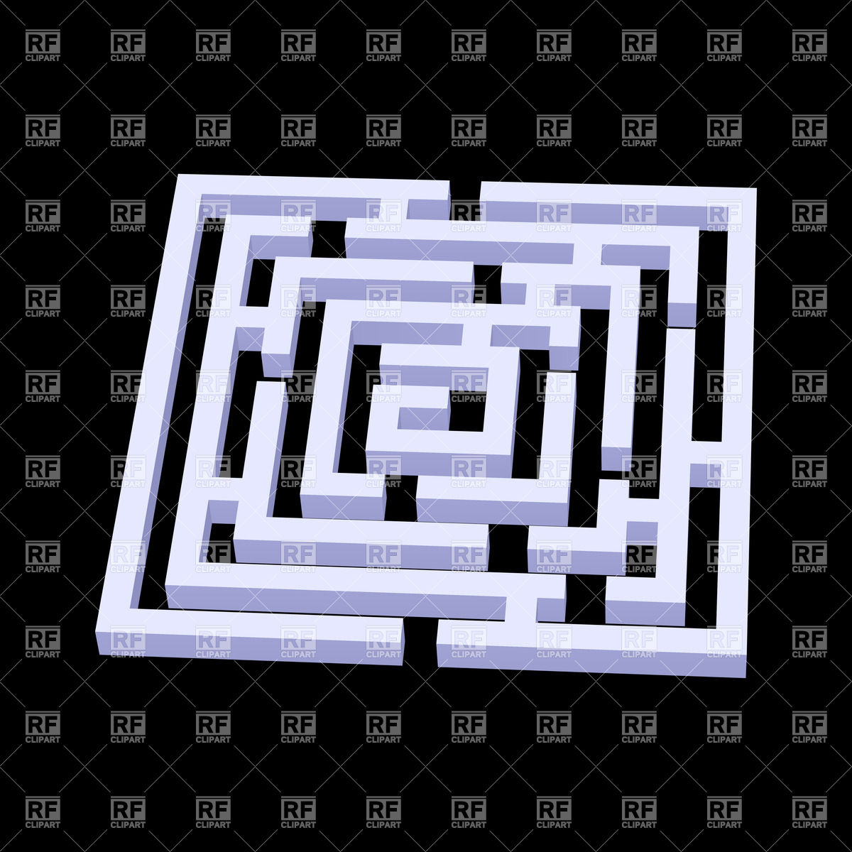 White Square 3d Labyrinth On Black Background Download Royalty Free