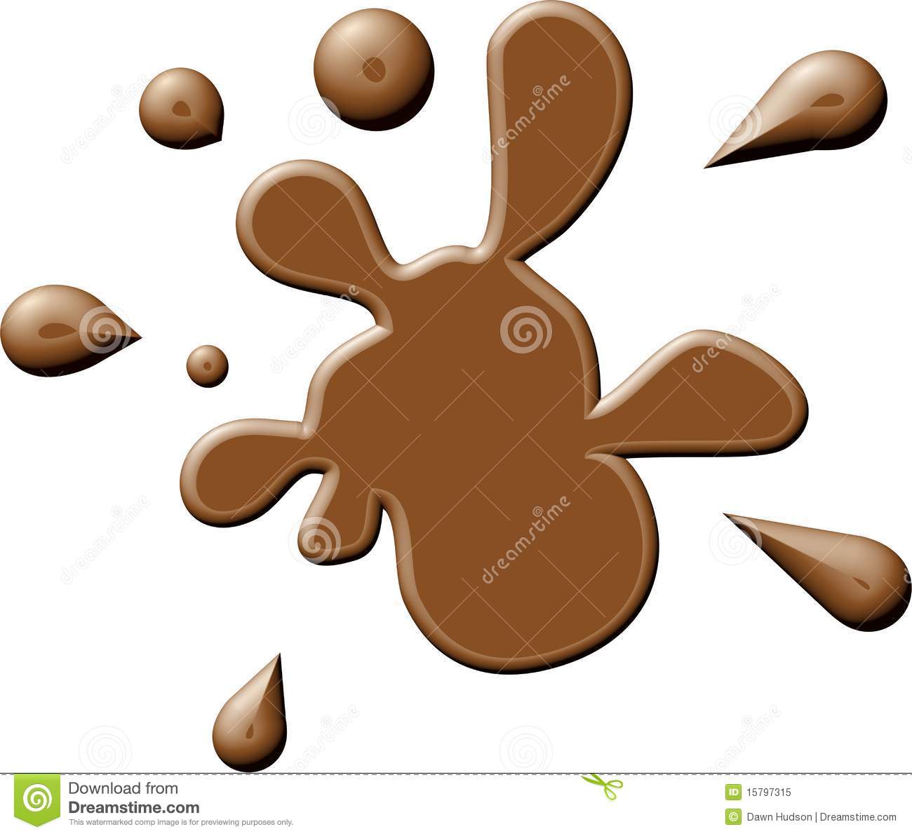 Brown Paint Or Ink Maybe Its Mud Chocolate Isolated On White Clipart