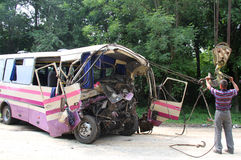 Bus Accident Royalty Free Stock Photography