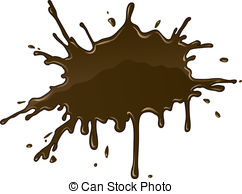 Chocolate Splash Blot With Drops And Stain Stock Illustration