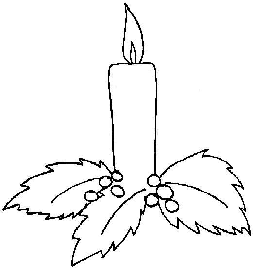 Christmas Candle Coloring   Child Coloring