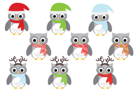 Christmas Owls Set   Illustrations On Creative Market
