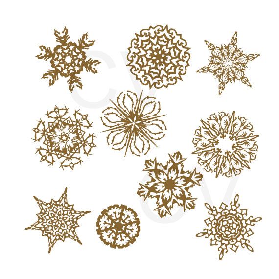 Clip Art Christmas Holiday Scrapbooking Gold Golden Copper Overlay