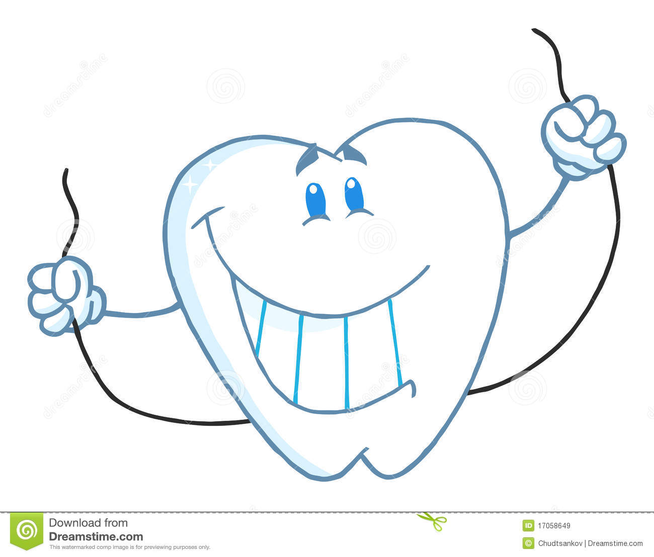 Dental Tooth Character Holding Floss Royalty Free Stock Images   Image