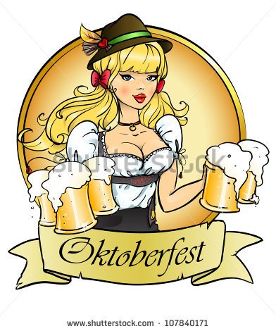 German Beer Girl Clipart Pretty Blond Girl With Beer