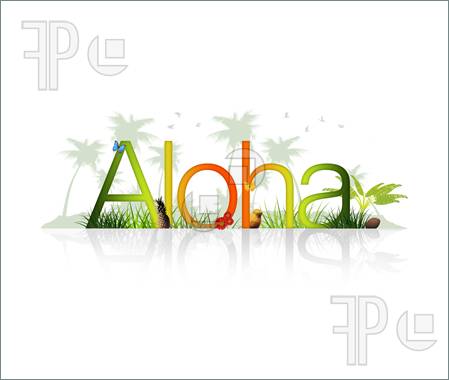 Illustration Of High Resolution Graphic Of The Word Aloha With