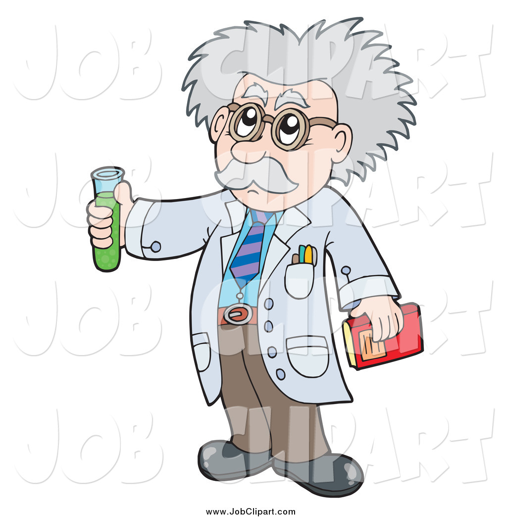 Larger Preview  Job Clip Art Of A White Male Senior Scientist Holding
