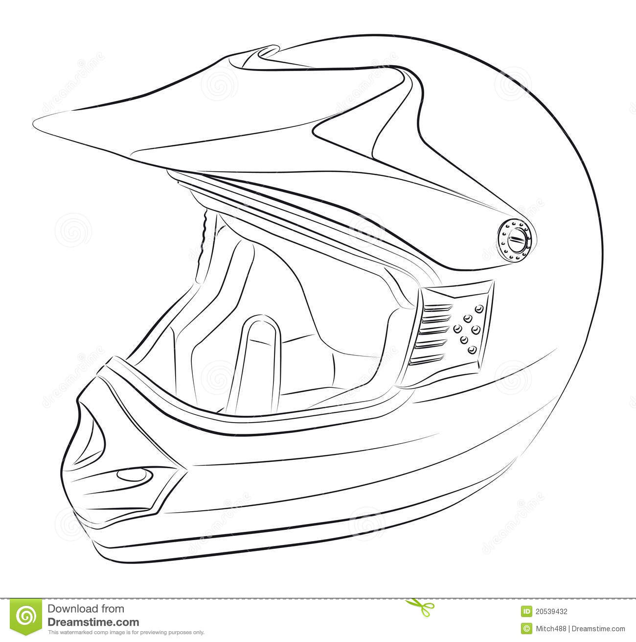 Motocross Helmet Drawing Stock Photography   Image  20539432