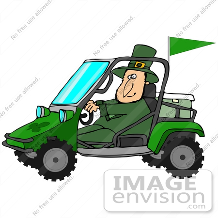     Of A St Paddy S Day Leprechaun Driving A Mud      Related Images