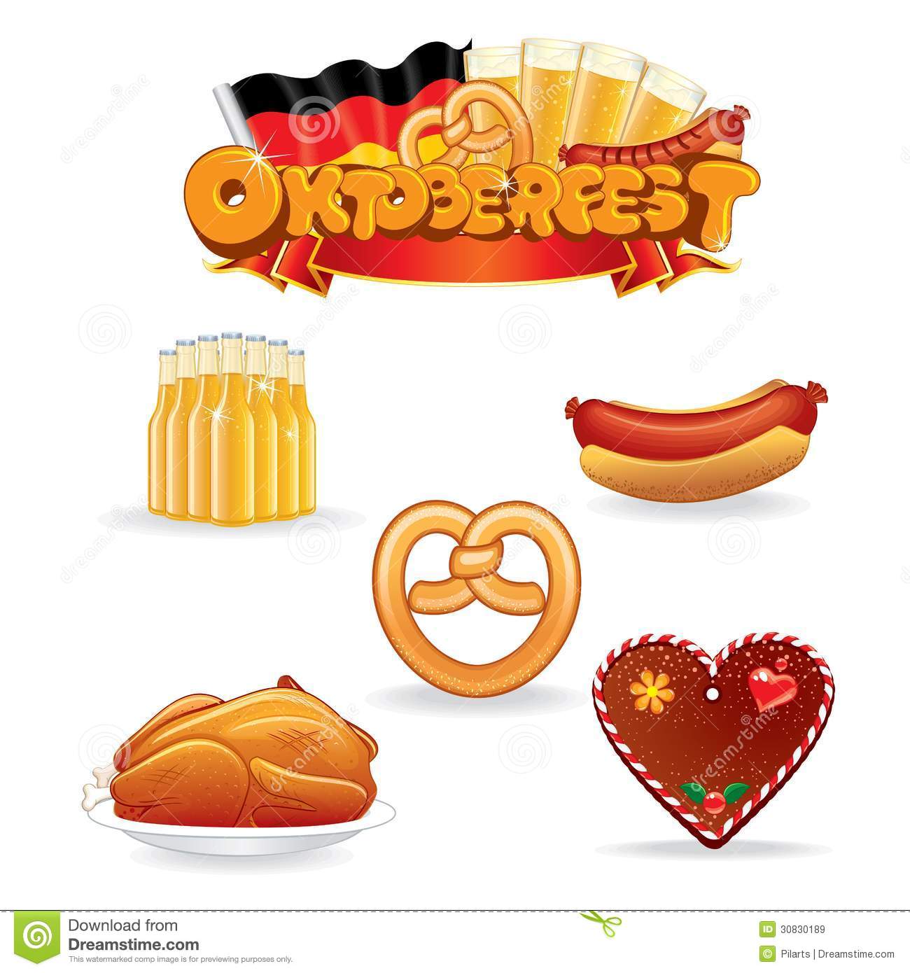Oktoberfest Food And Drink Icons  Vector Clip Art Editorial Stock    