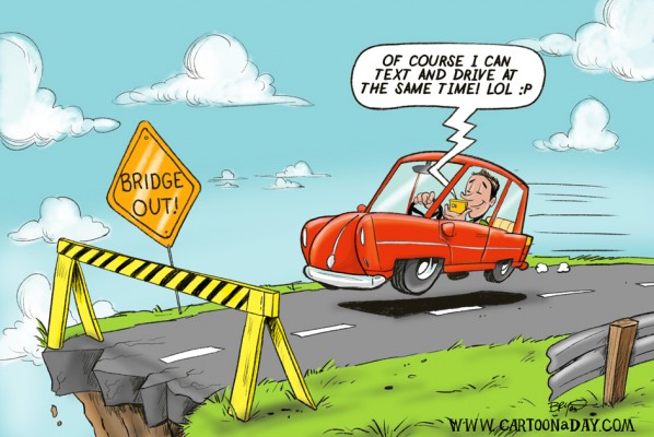 Texting While Driving Cartoon Cartoon