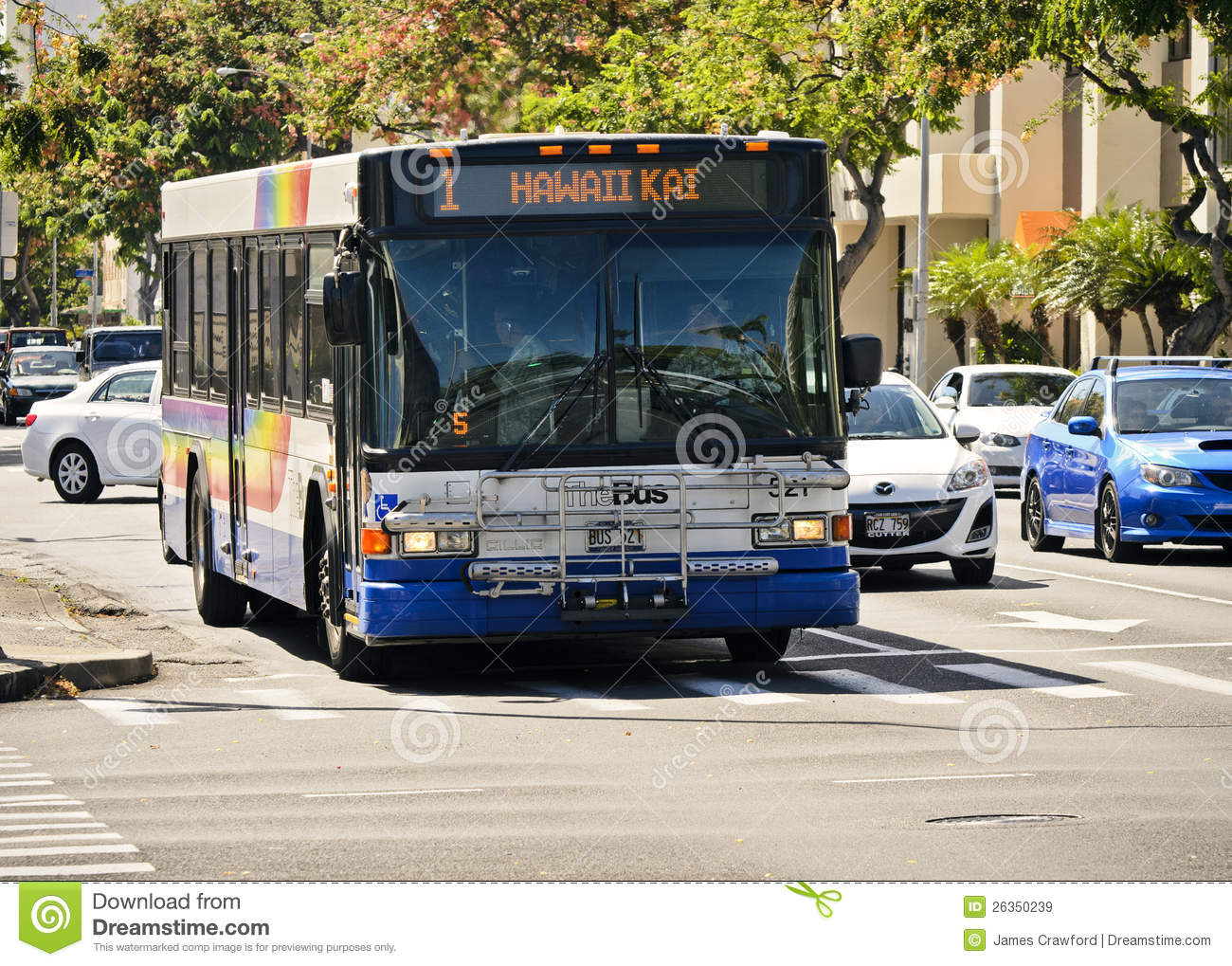 The Bus In Hawaii Editorial Stock Image   Image  26350239