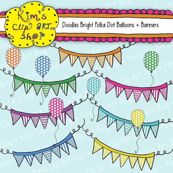 To Polka Dot Balloons And Banners Clip Art Collection Balloons Polka    