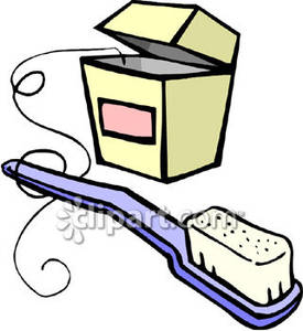 Toothbrush And Floss   Royalty Free Clipart Picture