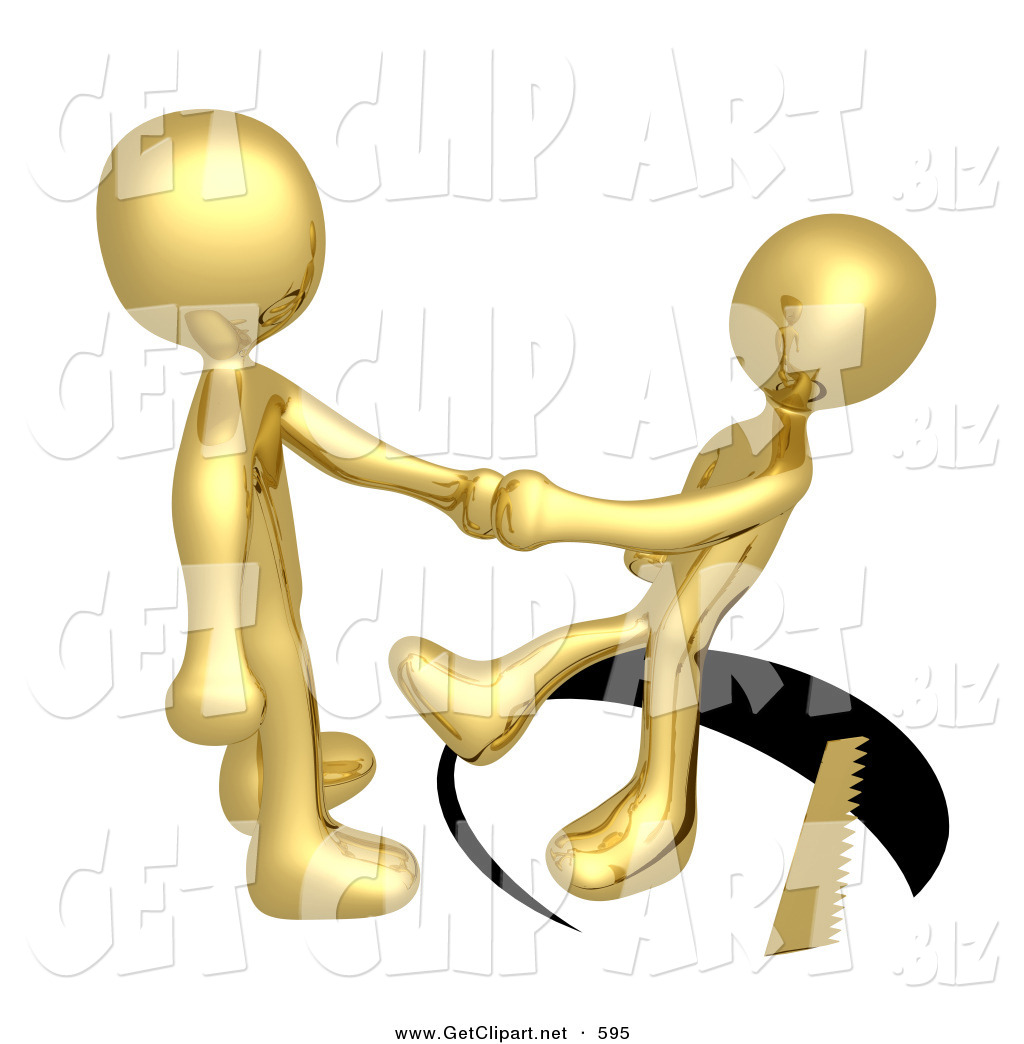 Unsuspecting Golden Man Shaking Hands On A Deal With Another Man As A