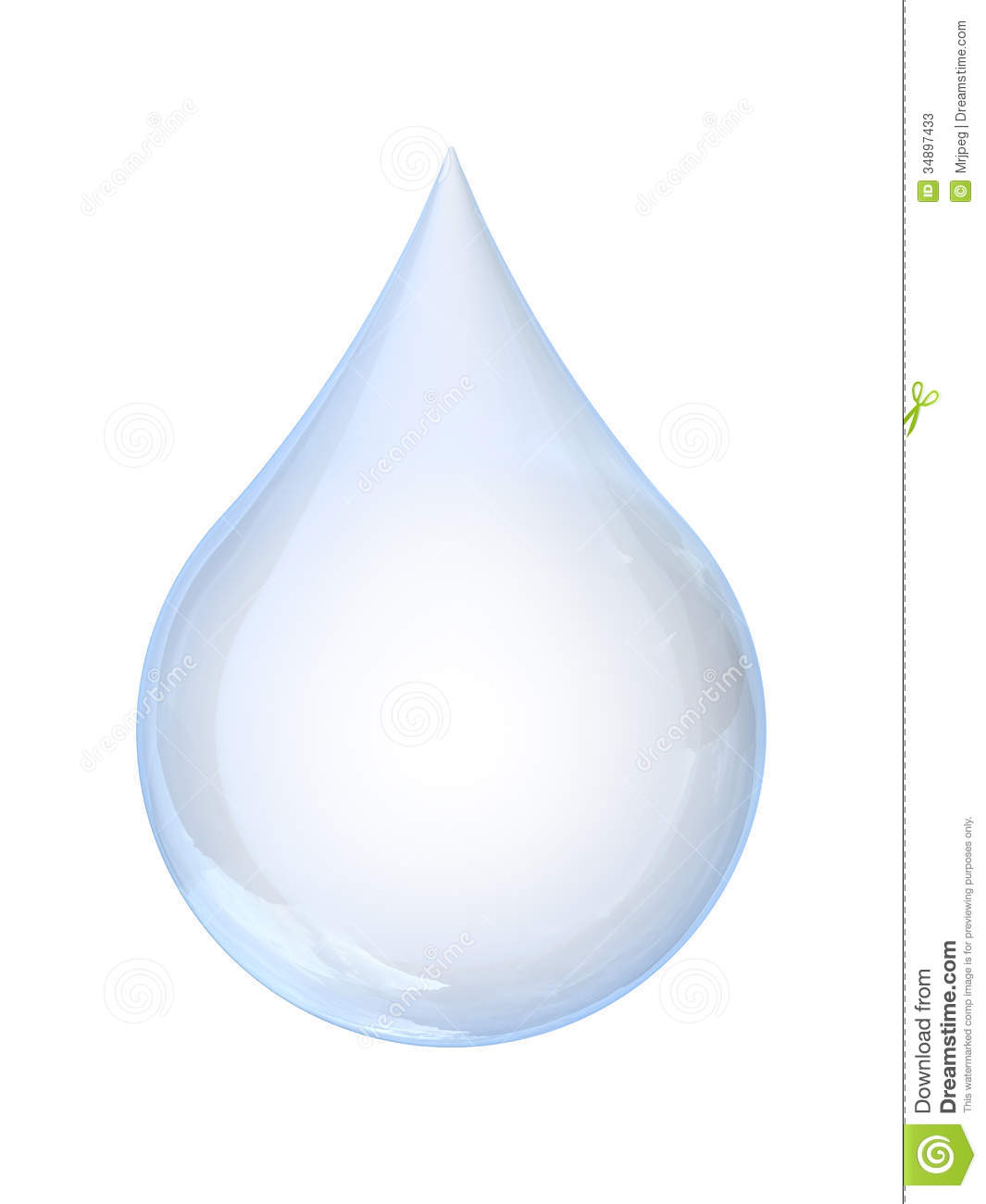 Water Droplet Drop Isolated White Background Clipping Path 34897433