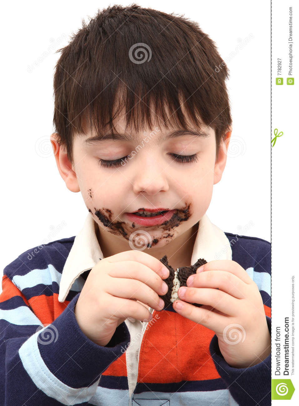 Adorable Boy Eating Cookies Royalty Free Stock Photography   Image