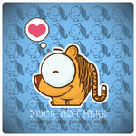 Animal Greeting Card With Funny Cartoon Tiger Animal Greeting Card