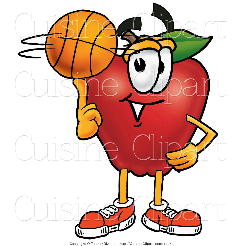 Clipart Of A Sporty Nutritious Red Apple Character Mascot Spinning