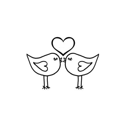 Cute Love Birds Kissing Rubber Stamp By Terbearco On Etsy