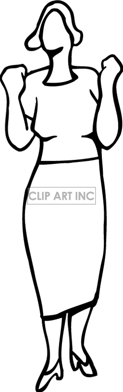Free Black And White Woman Upset Clipart Image Picture Art   159451