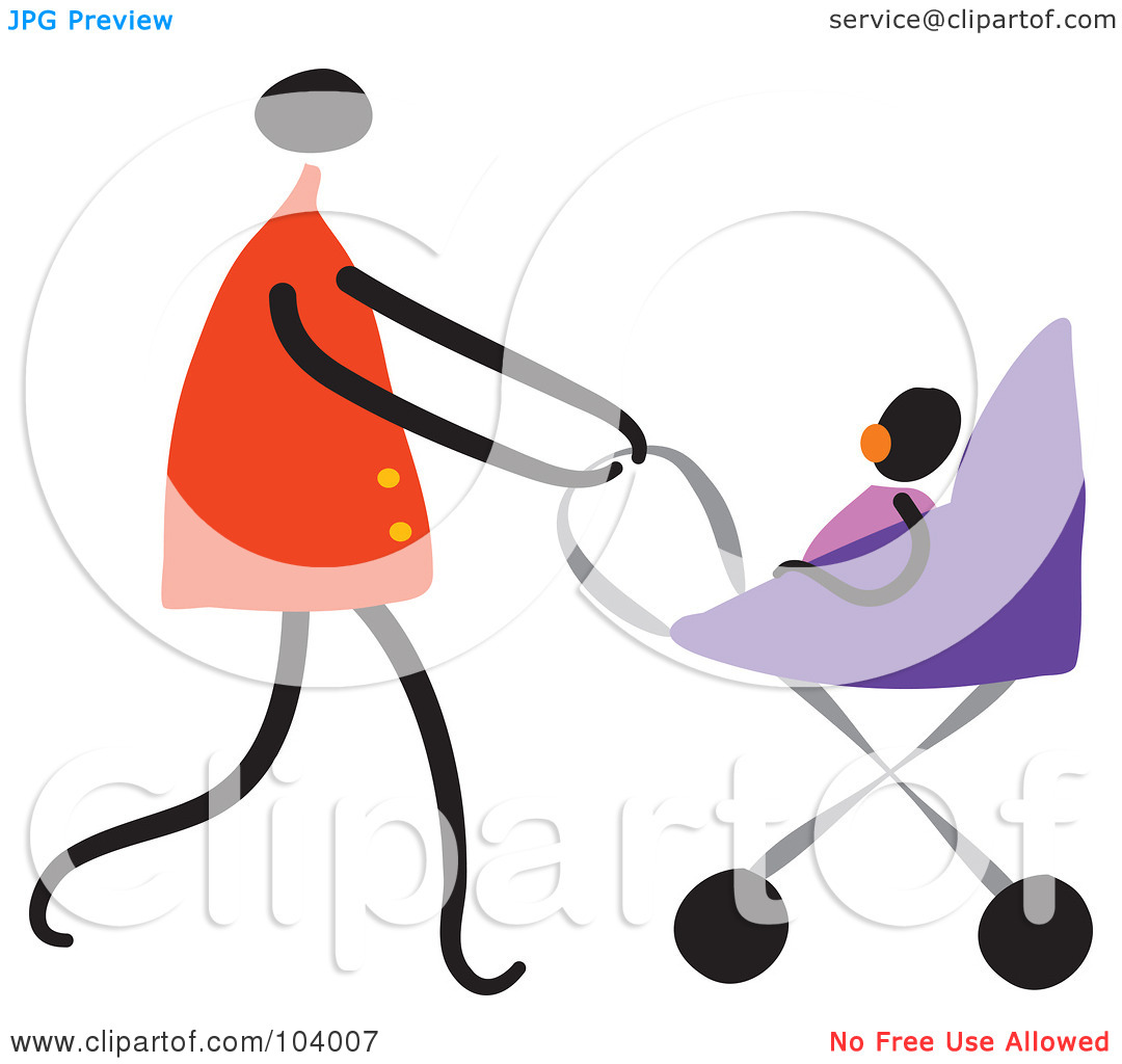 Free  Rf  Clipart Illustration Of A Mommy Walking Her Baby By Prawny