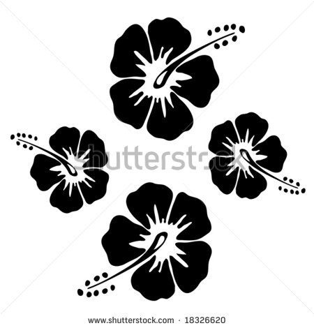 Hibiscus Flower Black And White Clipart Hibiscus Clip Art Black And