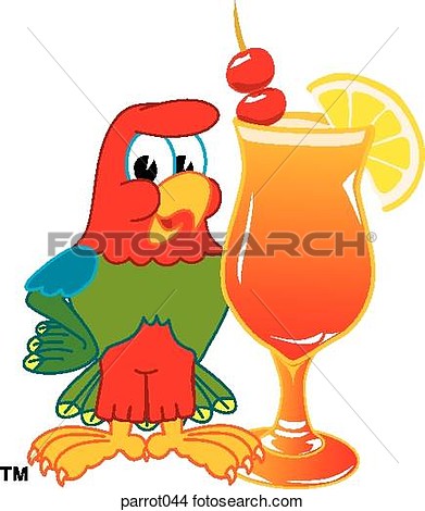 Papeg Je Beliggende Hos Tropical Drink Parrot044   S G I Clipart    