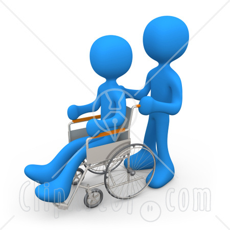 Pushing A Wheelchair