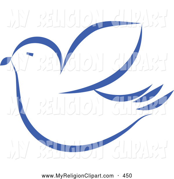 Religion Clip Art Of A Blue Dove Flying Left By Prawny    450