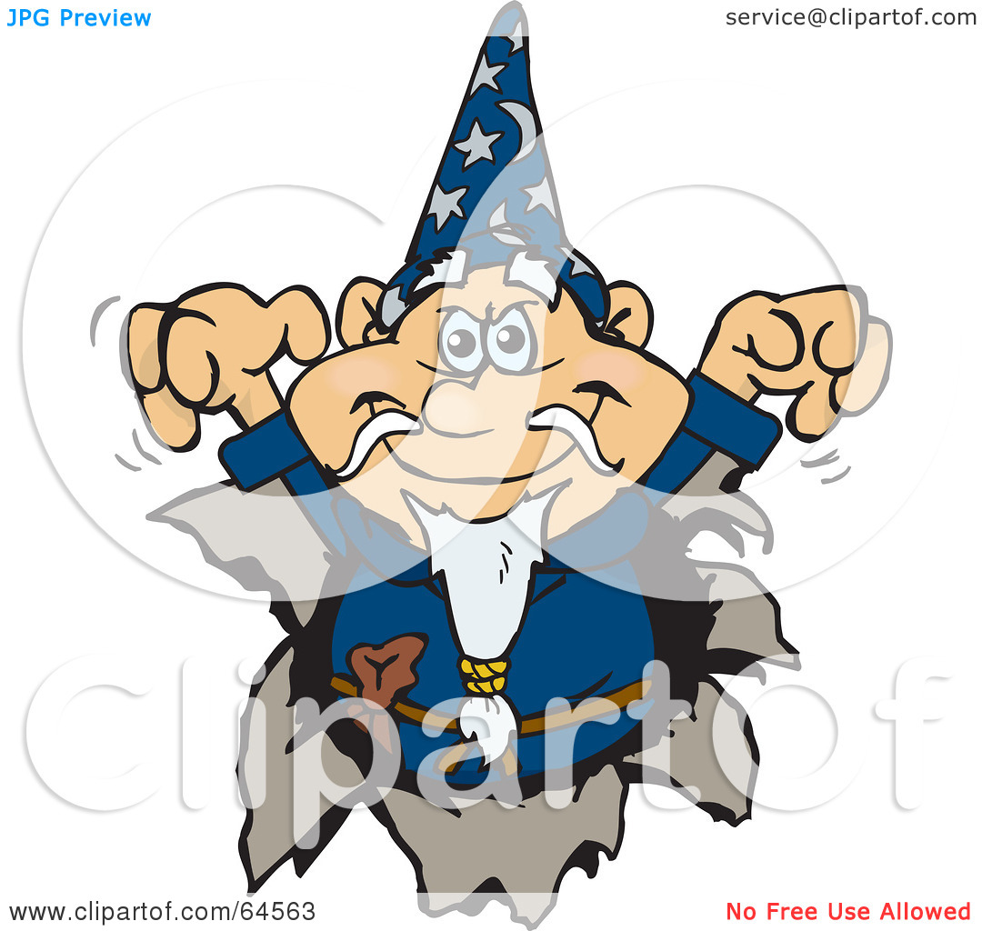 Royalty Free  Rf  Clipart Illustration Of A Wizard Breaking Through A