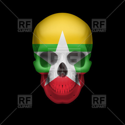 Skull With Flag Of Myanmar Download Royalty Free Vector Clipart  Eps