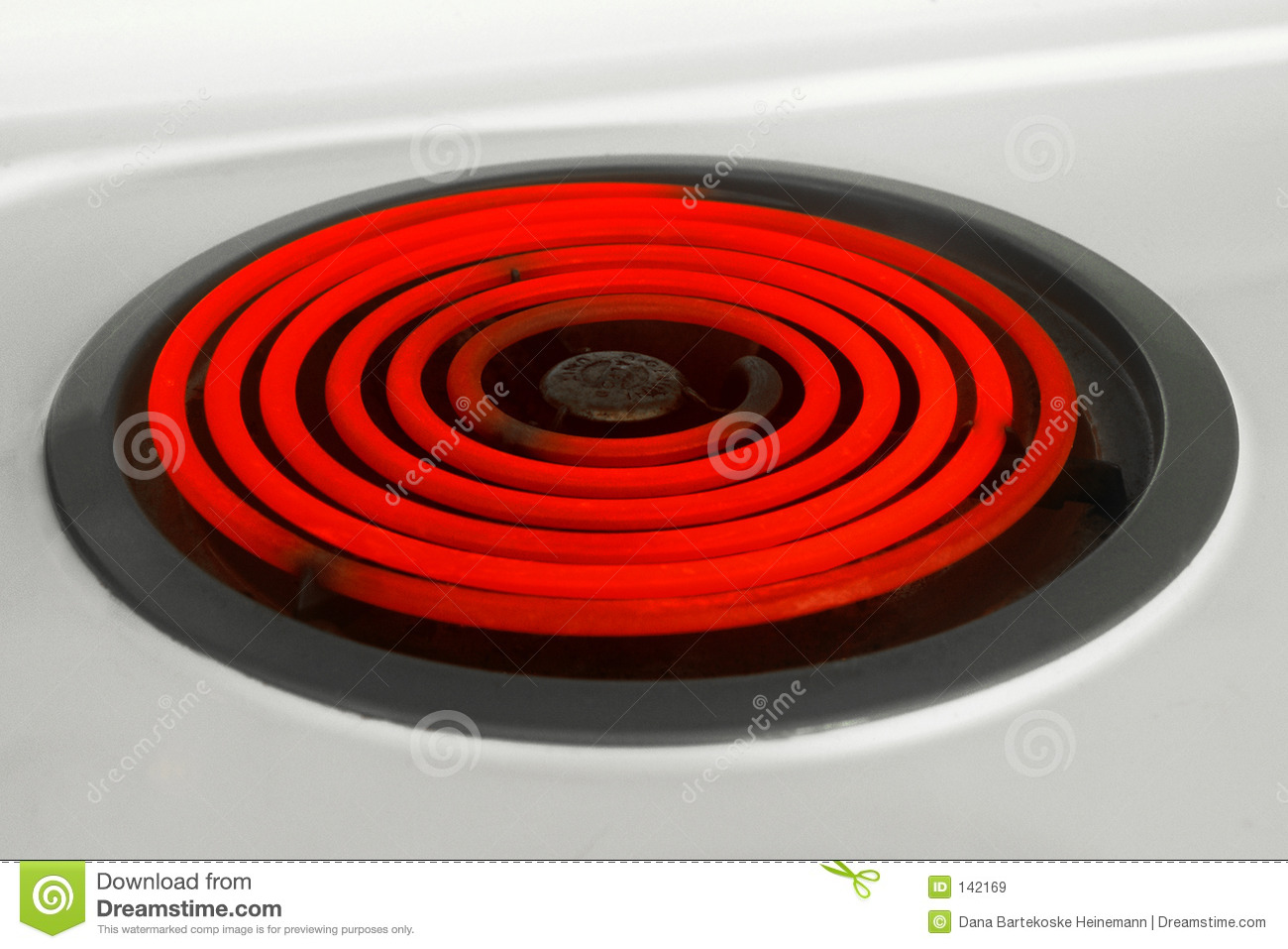 Stove Burner On Electric Stove Red With Heat 