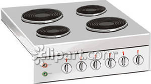Stove Top Or Range With Four Burners Royalty Free Clipart Picture