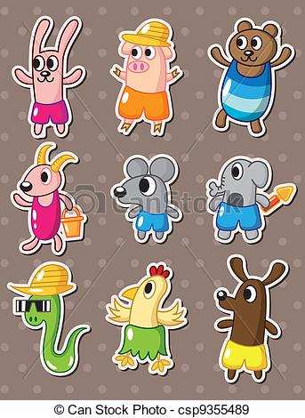 Summer Animal Stickers   Csp9355489