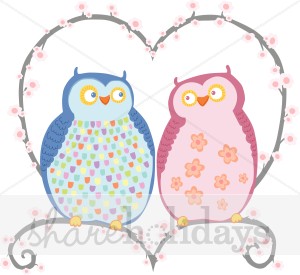 Valentine Hoot Owls Clipart Valentines Day Clipart   Hometown Style