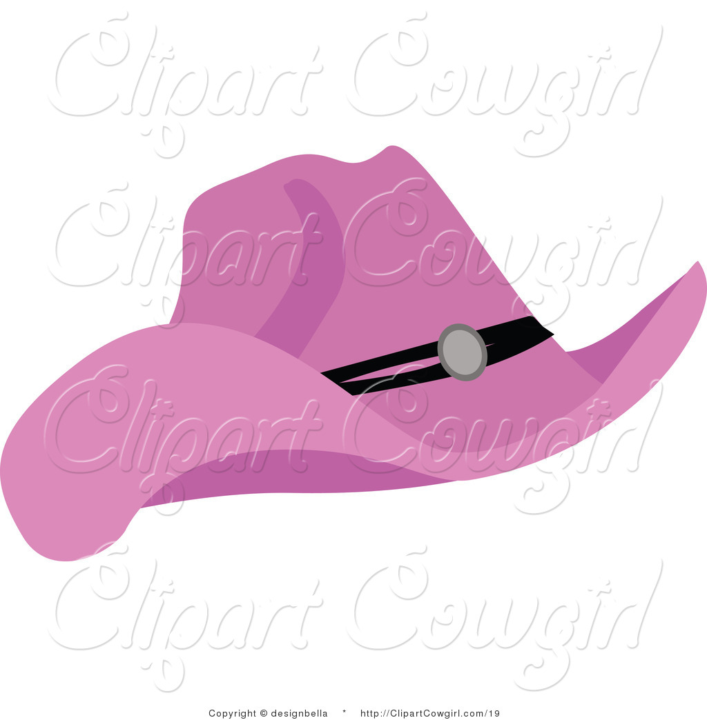 Vector Clipart Of A Pink Cowgirl Hat