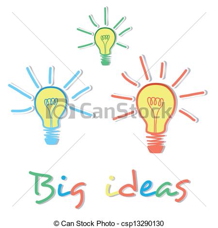 Vectors Of Big Ideas Light Bulbs Eureka Moment   Big Ideas Creative